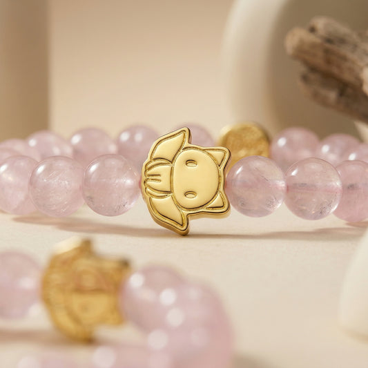 Orbii Rose Quartz Crystal Bracelet - NFC ritual jewelry for love and connection - view 2