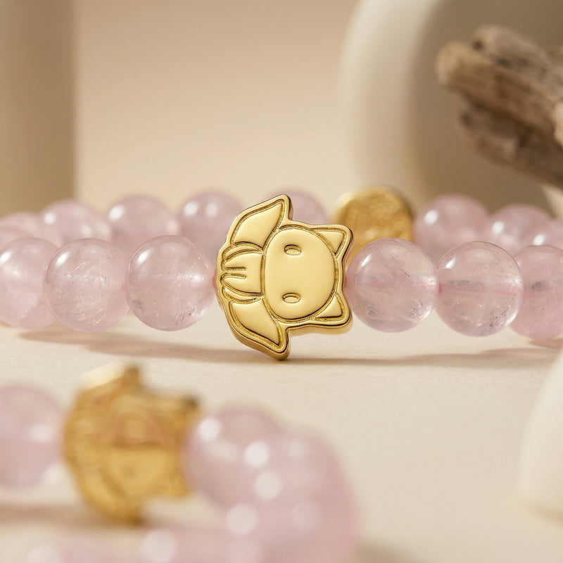 Orbii Rose Quartz Crystal Bracelet - NFC ritual jewelry for love and connection - view 2