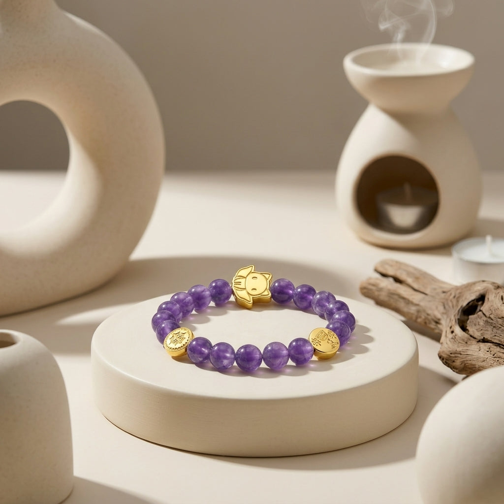 Orbii Amethyst Crystal Bracelet - NFC ritual jewelry for wisdom and calm - view 5