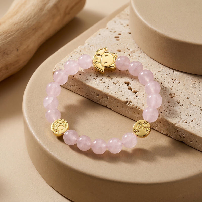 Orbii Rose Quartz Crystal Bracelet - NFC ritual jewelry for love and connection - view 4
