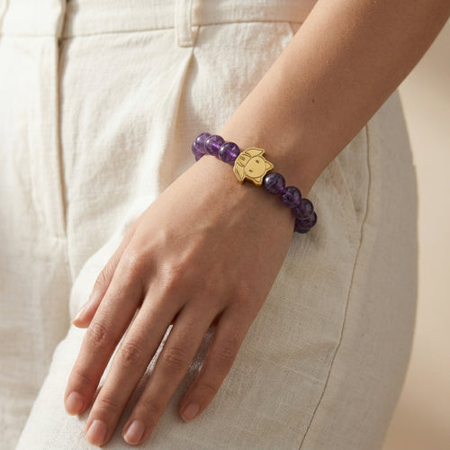 Orbii Amethyst Crystal Bracelet - NFC ritual jewelry for wisdom and calm - view 4