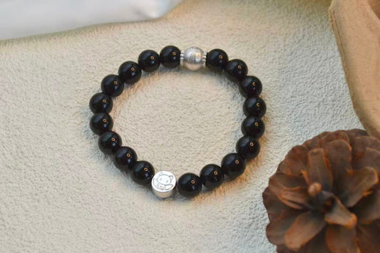 Obsidian NFC crystal bracelet for courage and protection